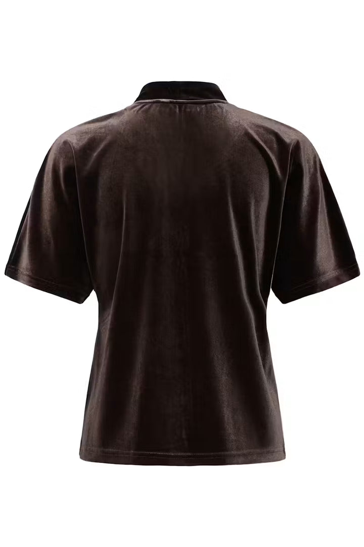 BYoung Brown Velour Top