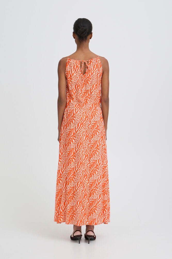 Byoung Orange Nature Print Dress