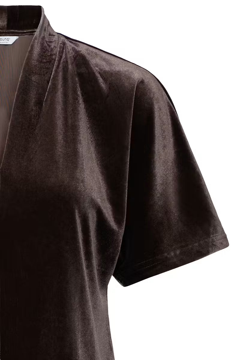 BYoung Brown Velour Top