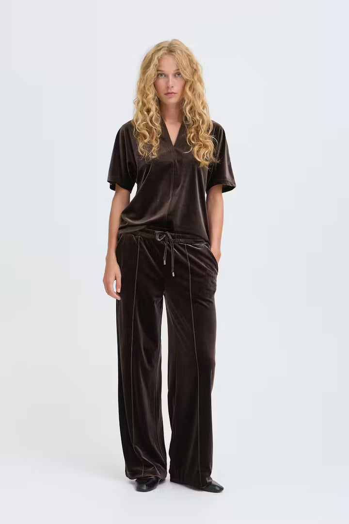 BYoung Brown Velour Top