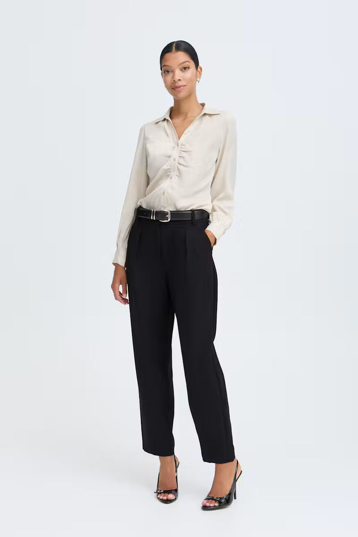 BYoung Black Barrel Trousers