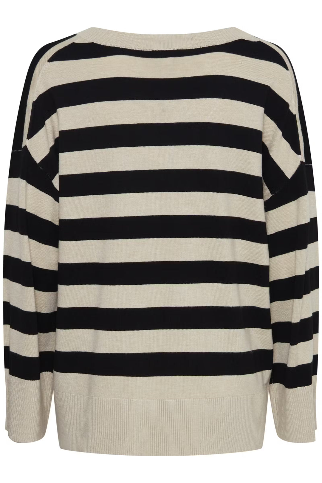 BYoung Stripe V Neck Morla Top