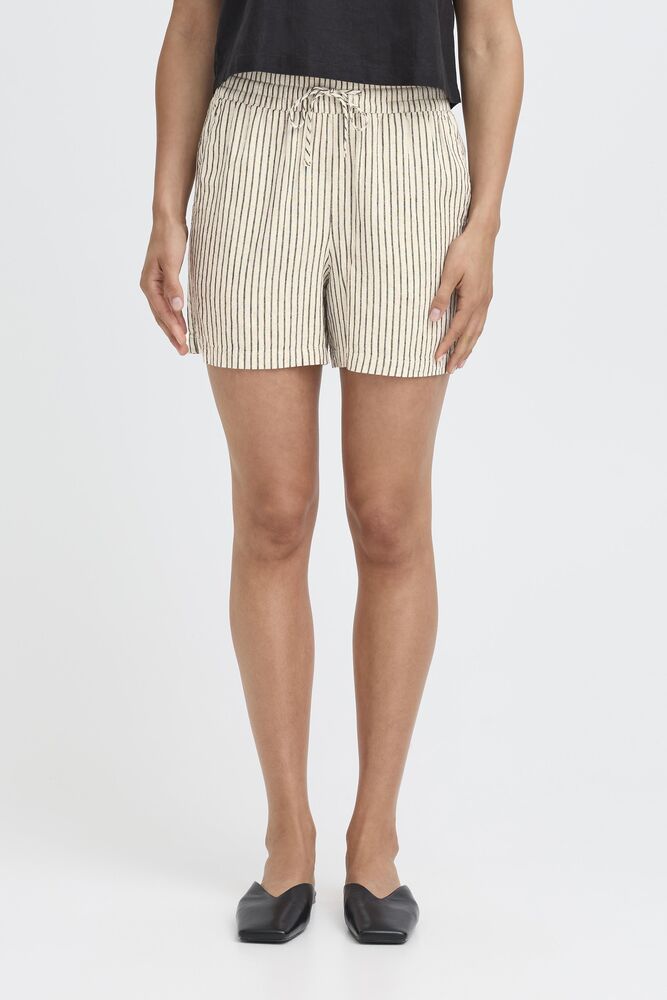BYoung Linen Blend Stripe Shorts