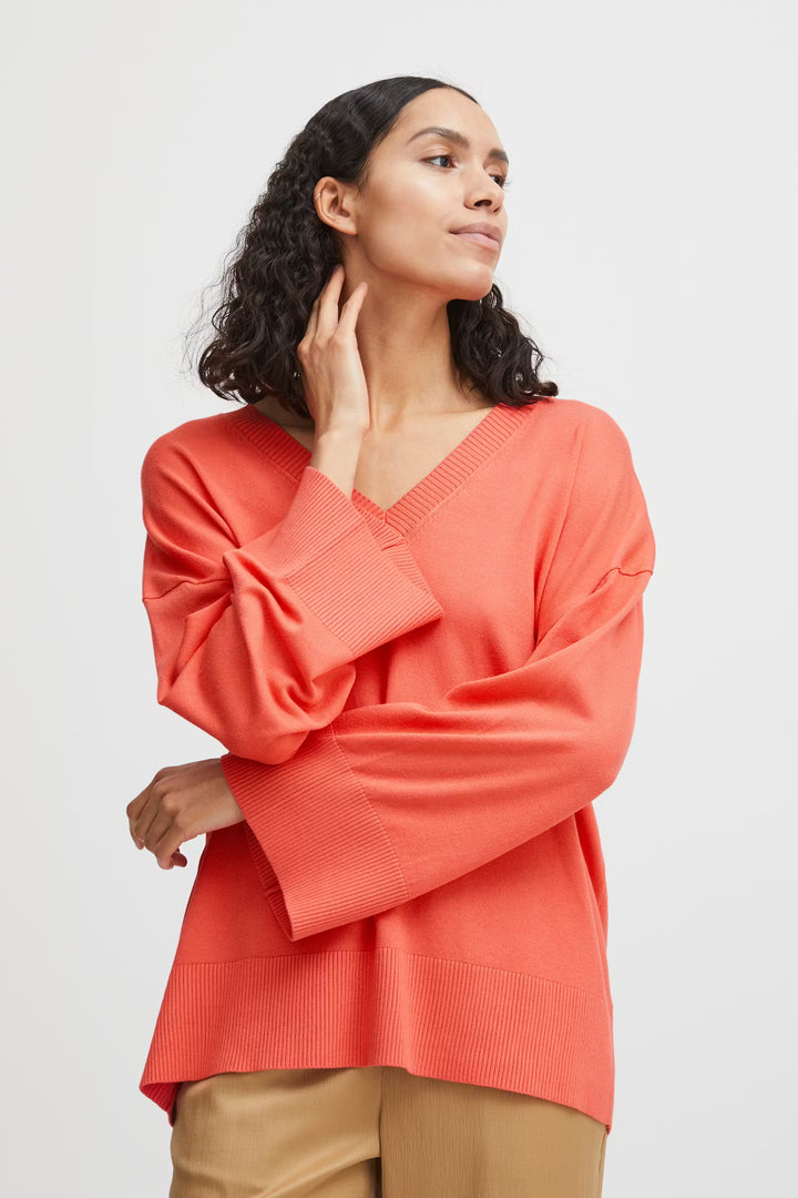 BYoung Cayenne V Neck Morla Top