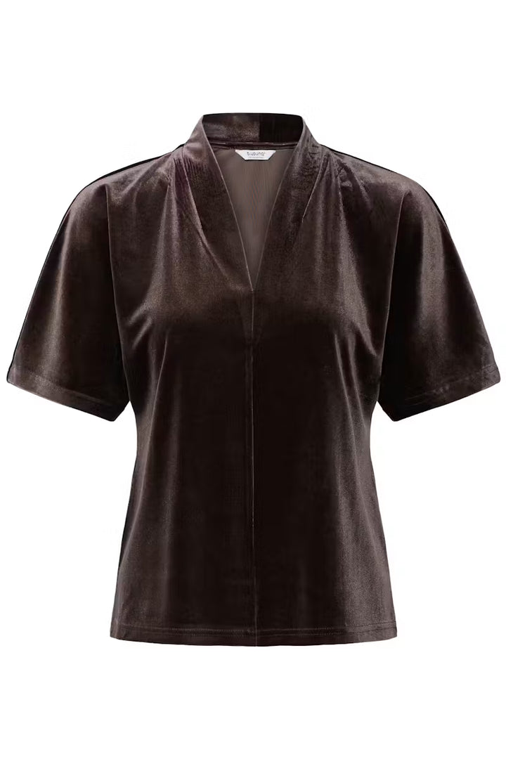 BYoung Brown Velour Top