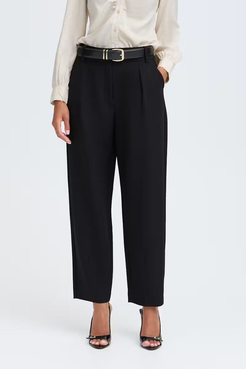 BYoung Black Barrel Trousers