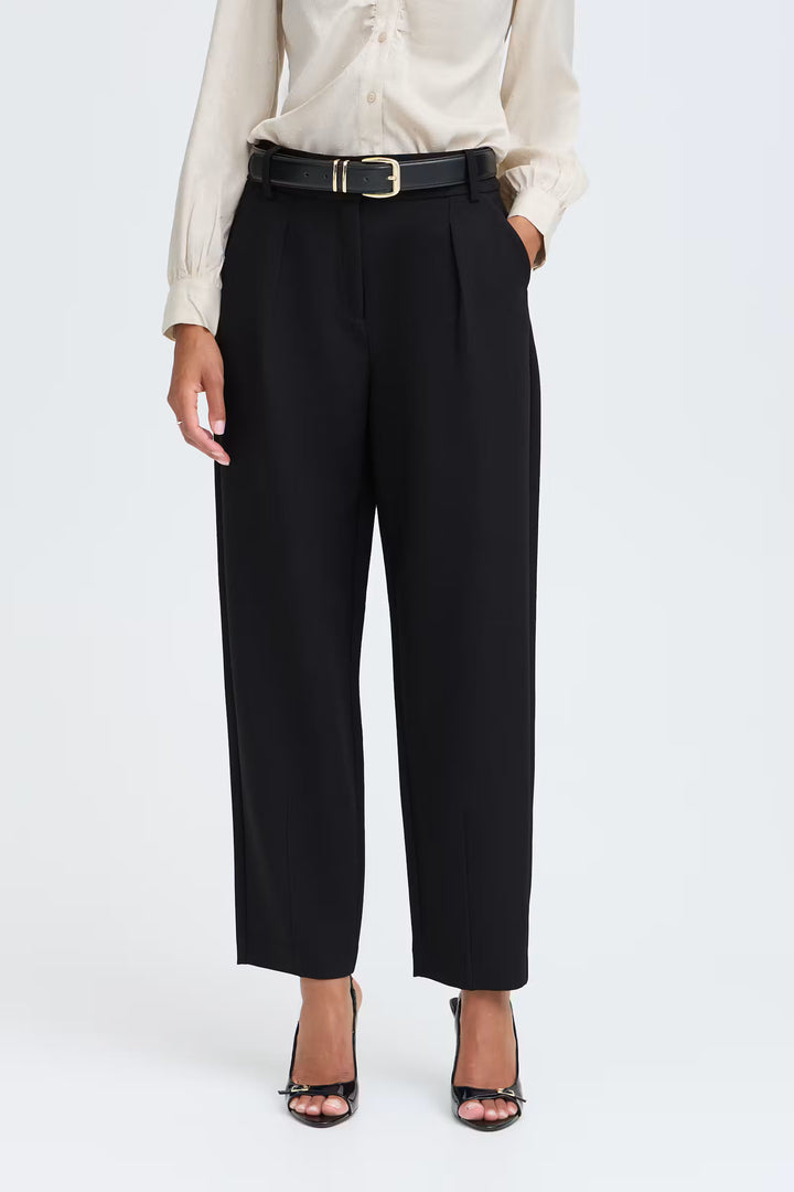 BYoung Black Barrel Trousers