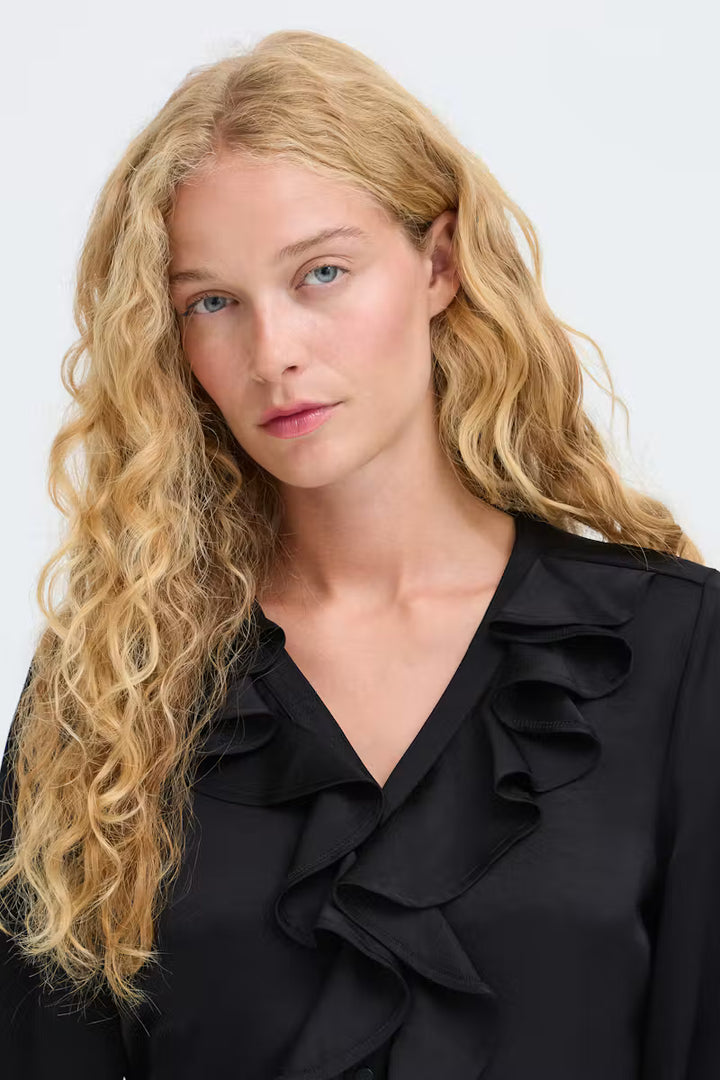 BYoung Black Isa Satin Blouse