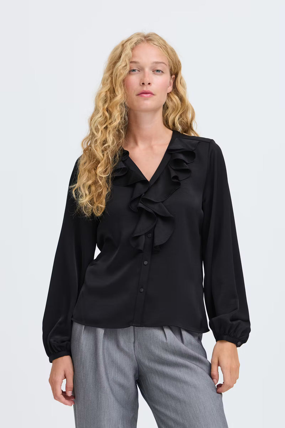 BYoung Black Isa Satin Blouse
