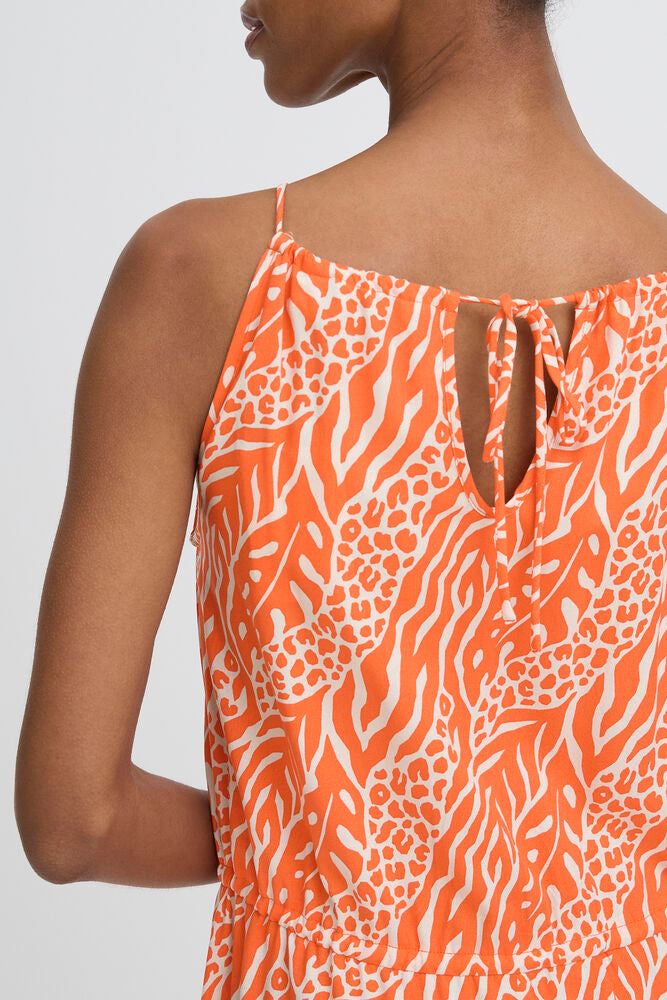 Byoung Orange Nature Print Dress