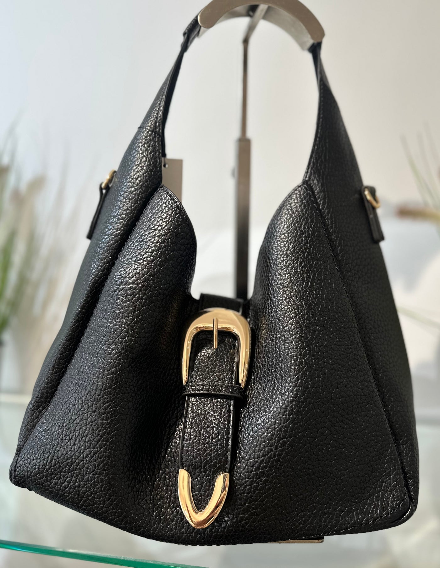Black Slouch Buckle Bag