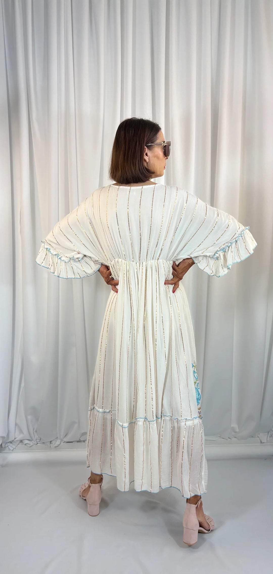 Rosalie Floral Boho Dress - Blue