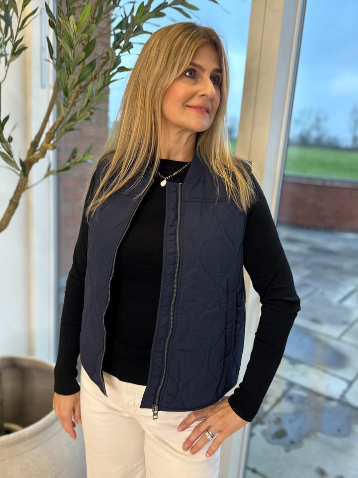 JDY Navy Raya Quilted Gilet