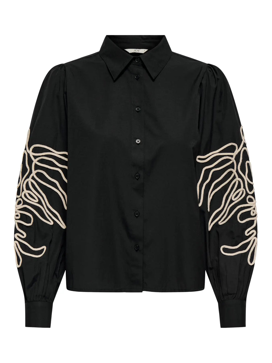 JDY Black Embroidered Sleeve Shirt