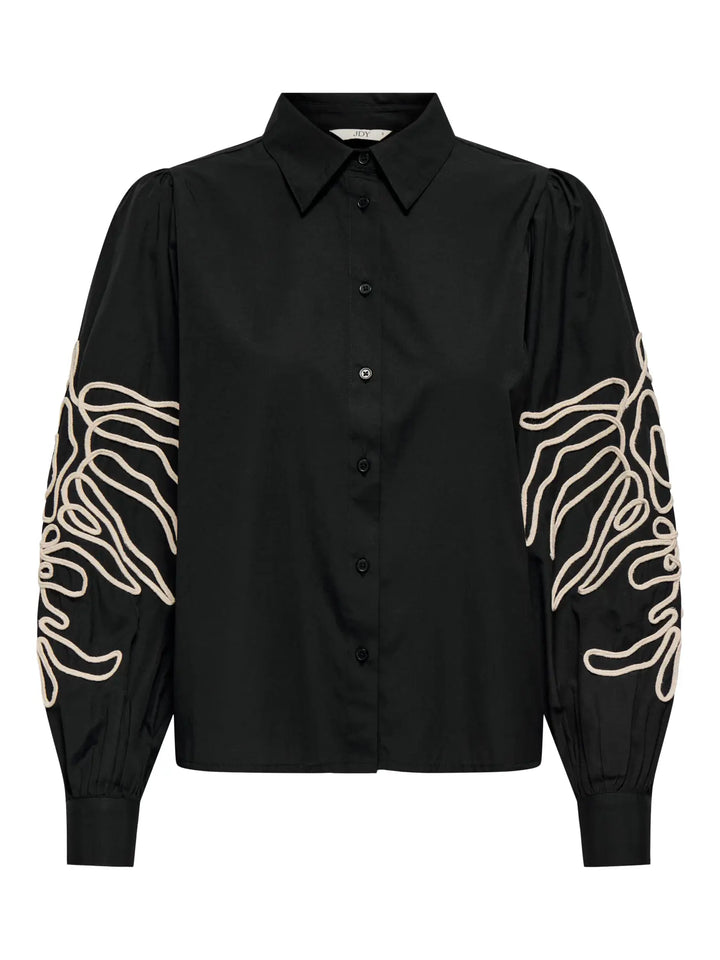 JDY Black Embroidered Sleeve Shirt