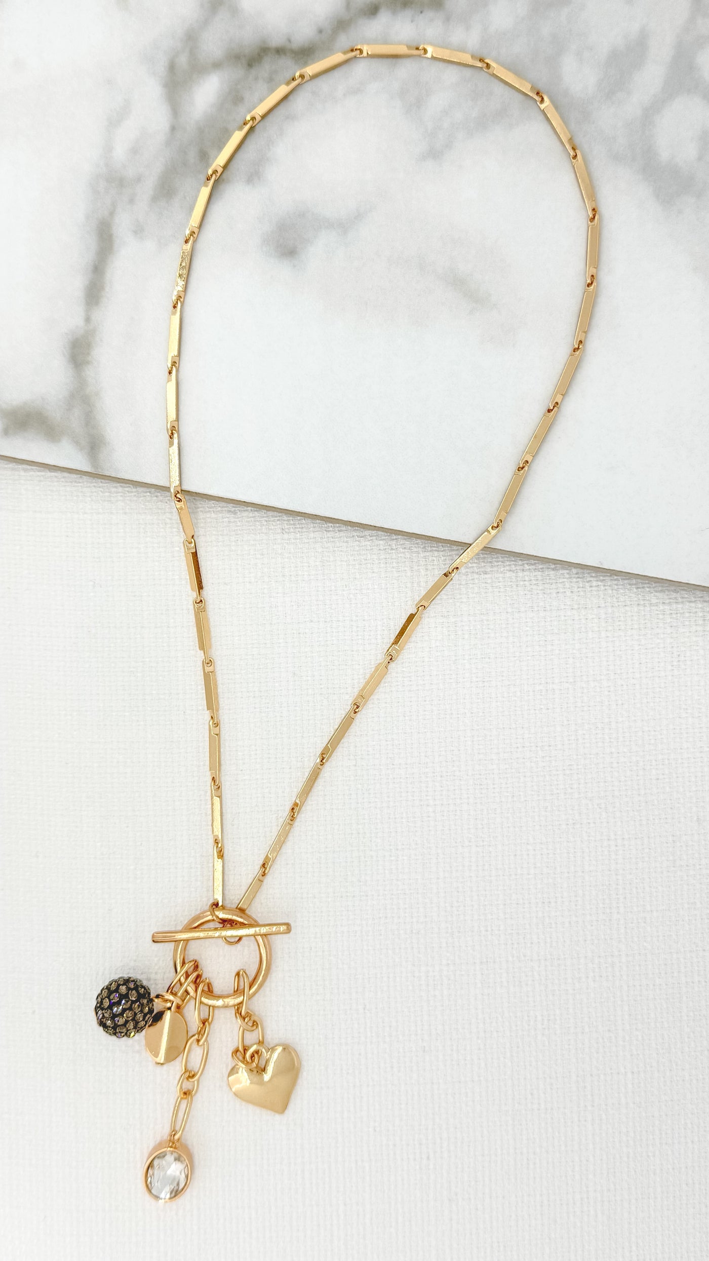 Gold Cluster Pendant Short Necklace