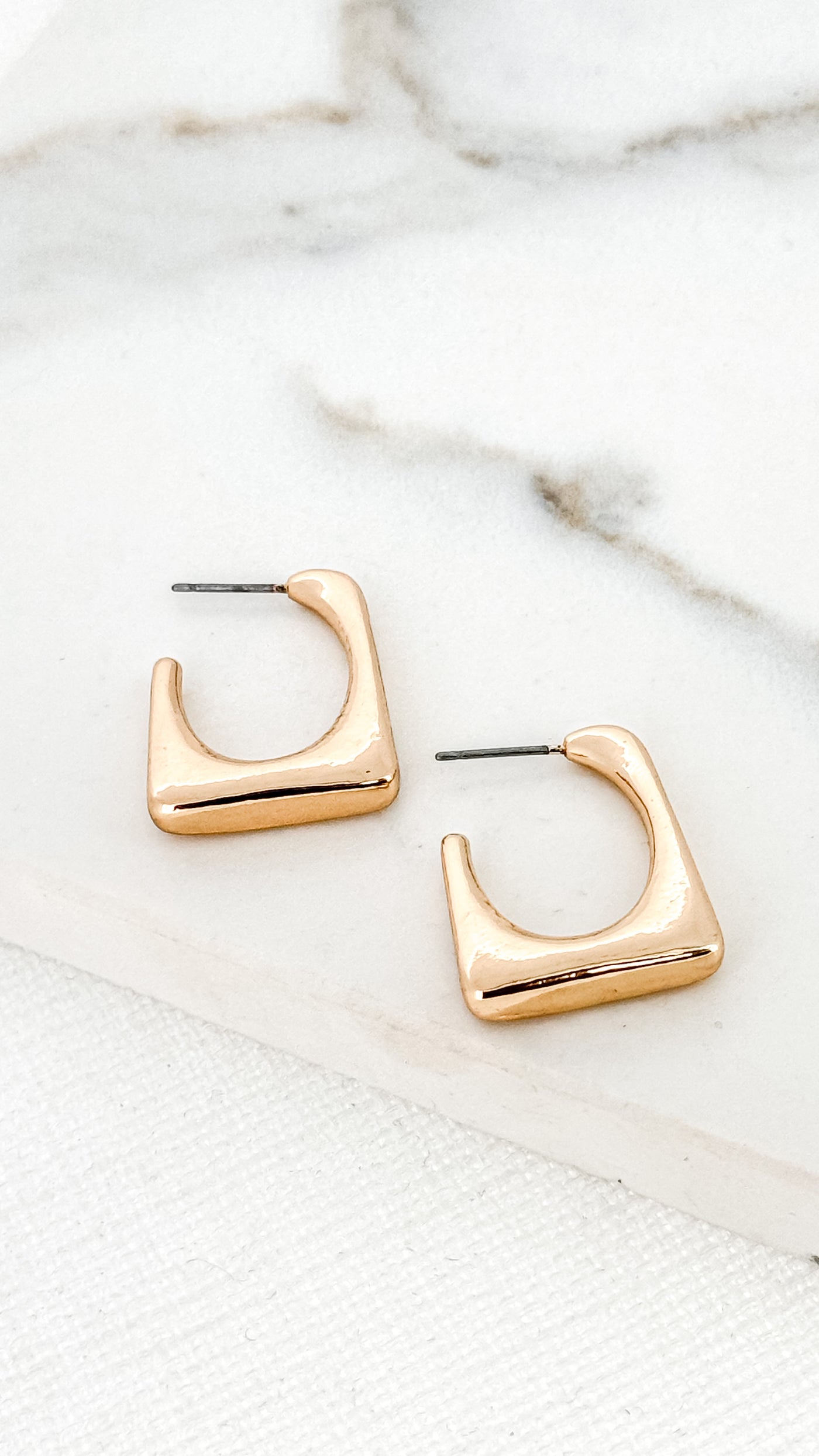 Gold Square Hoop Earrings