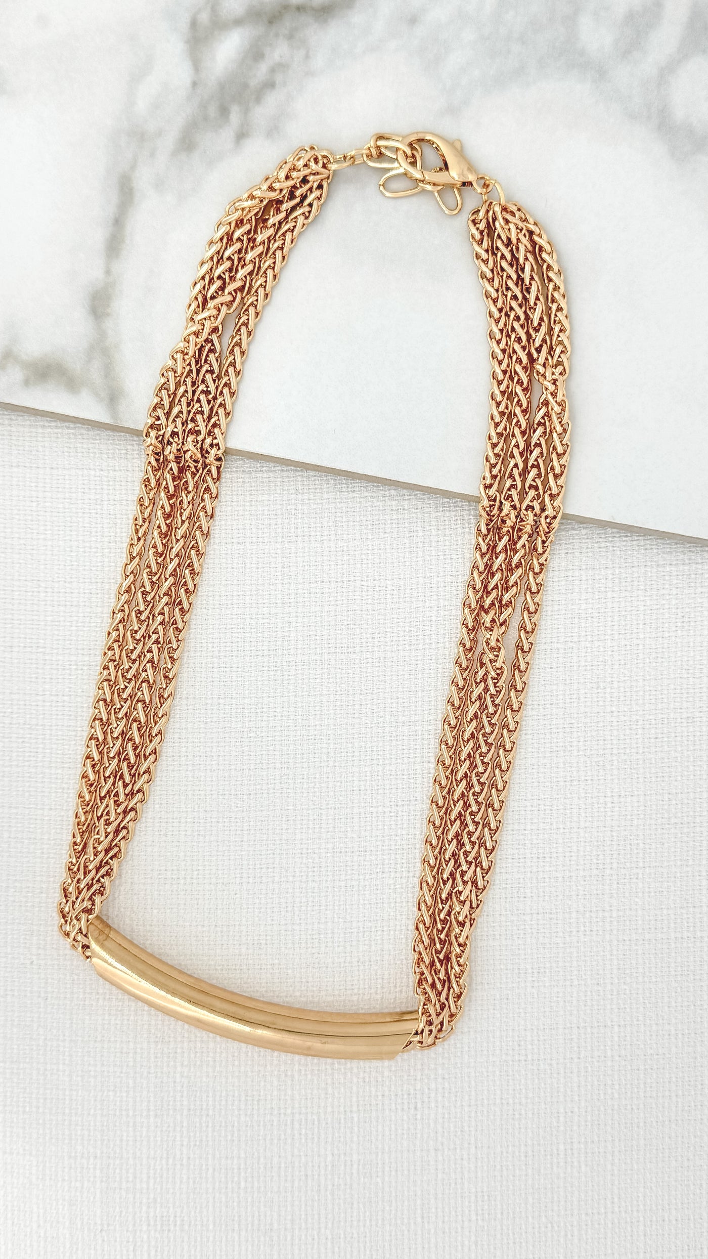 Gold Multi Chain Short Necklace