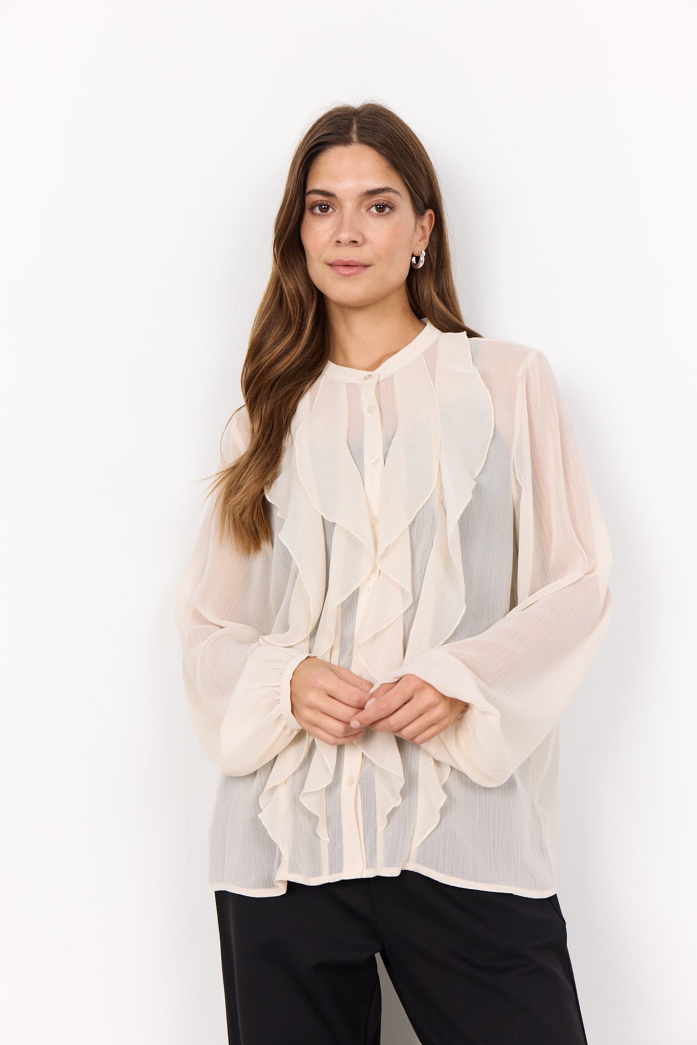 SC Cream Semi Sheer Naia Blouse