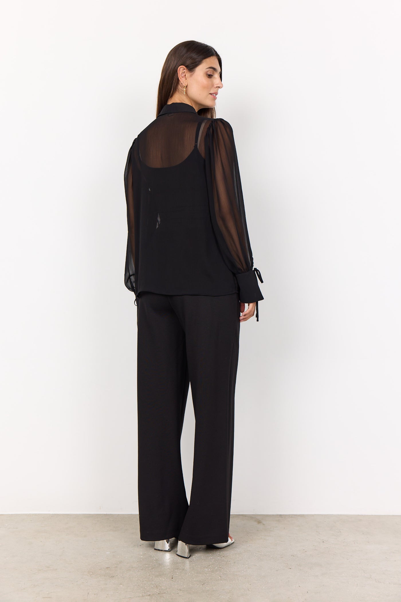 SC Black Semi Sheer Naia Blouse