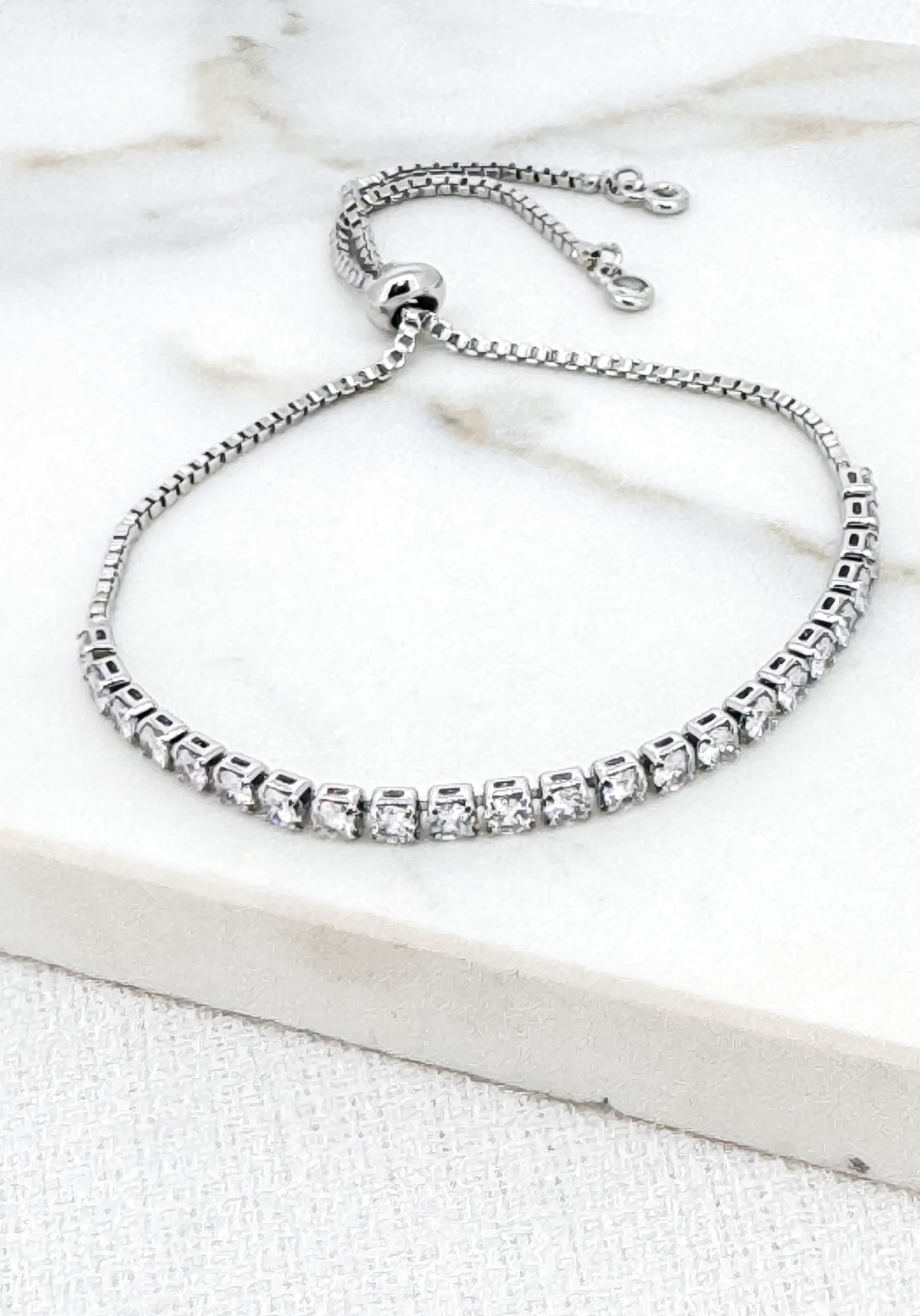 Silver Diamante Tennis Bracelet