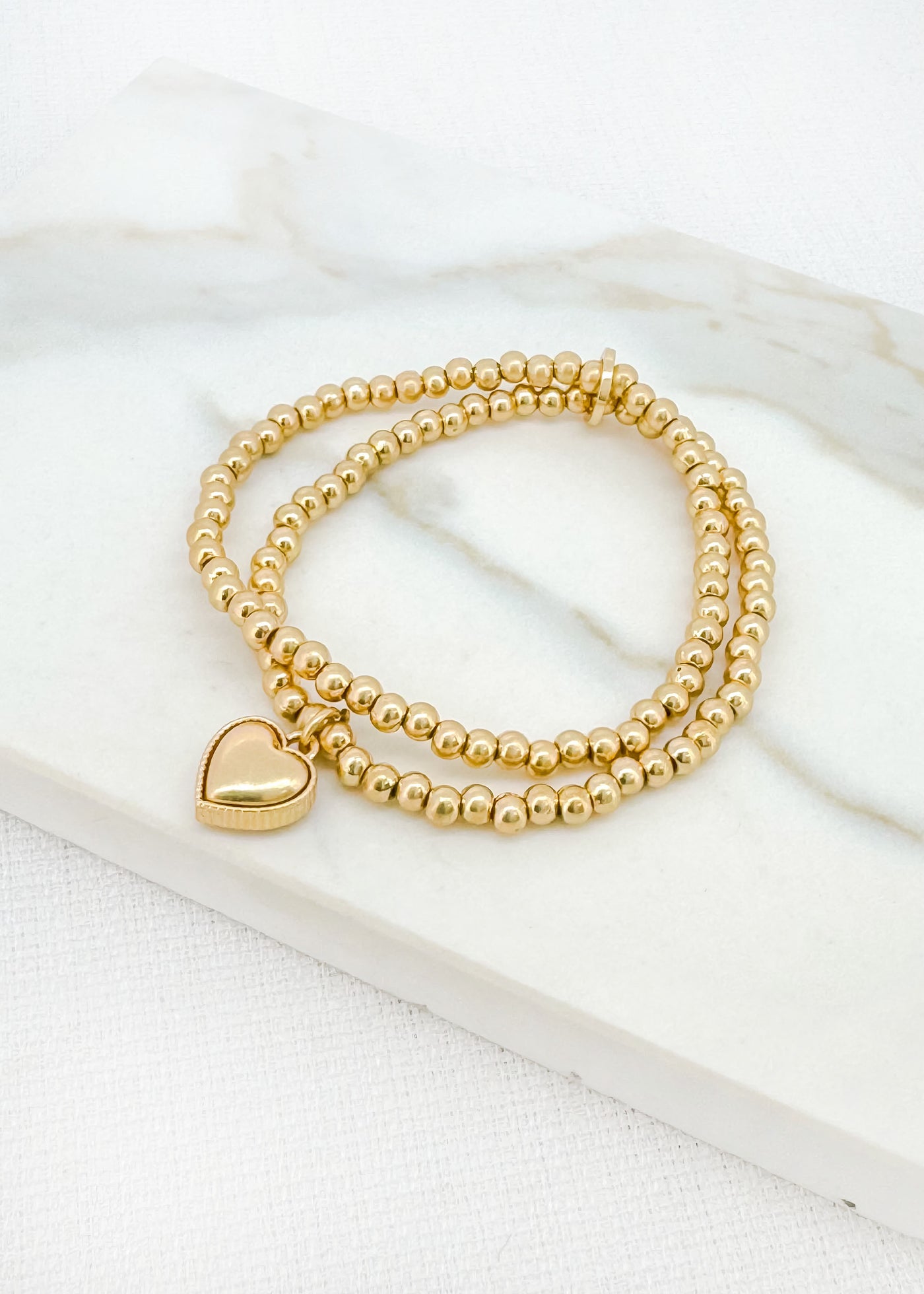 Gold Double Layer Heart Bracelet