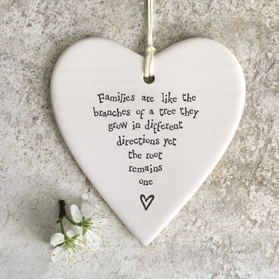 'Families Root Remains One' Porcelain Heart