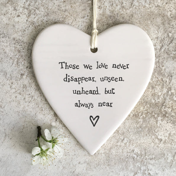 'Those We Love Never Disappear' Porcelain Heart