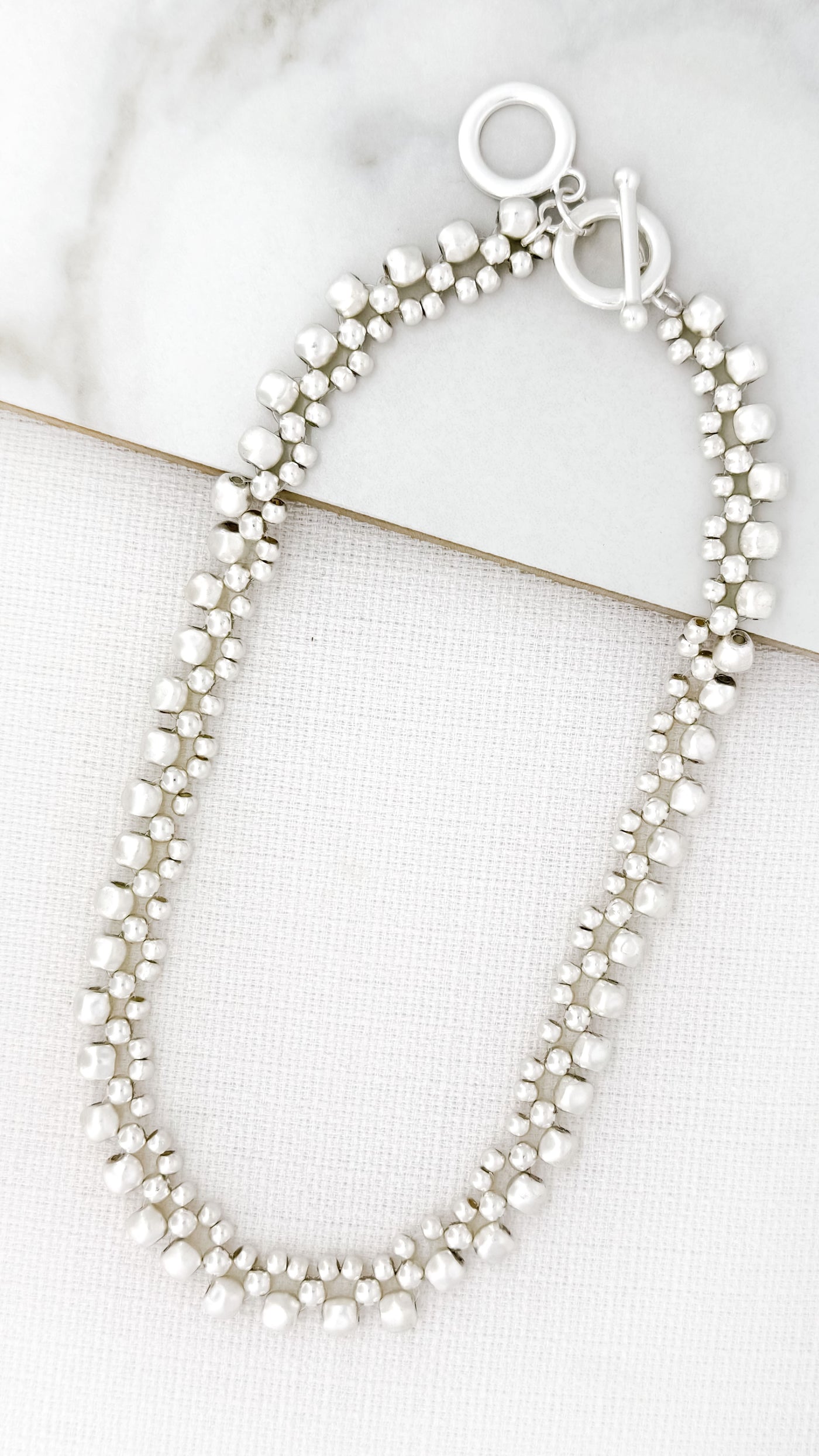 Silver Ball Beaded Necklace