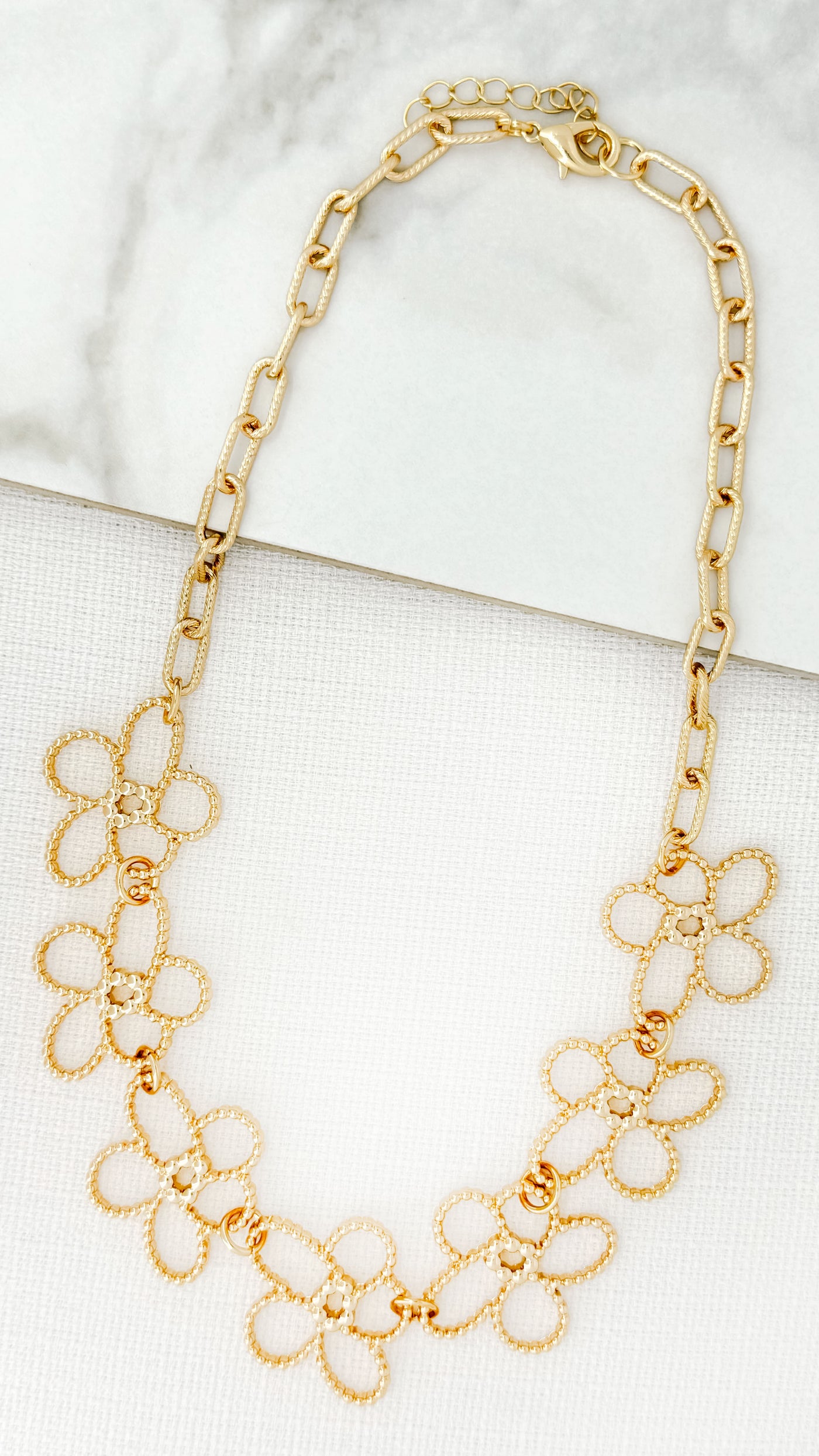 Gold Cut Out Daisy Necklace