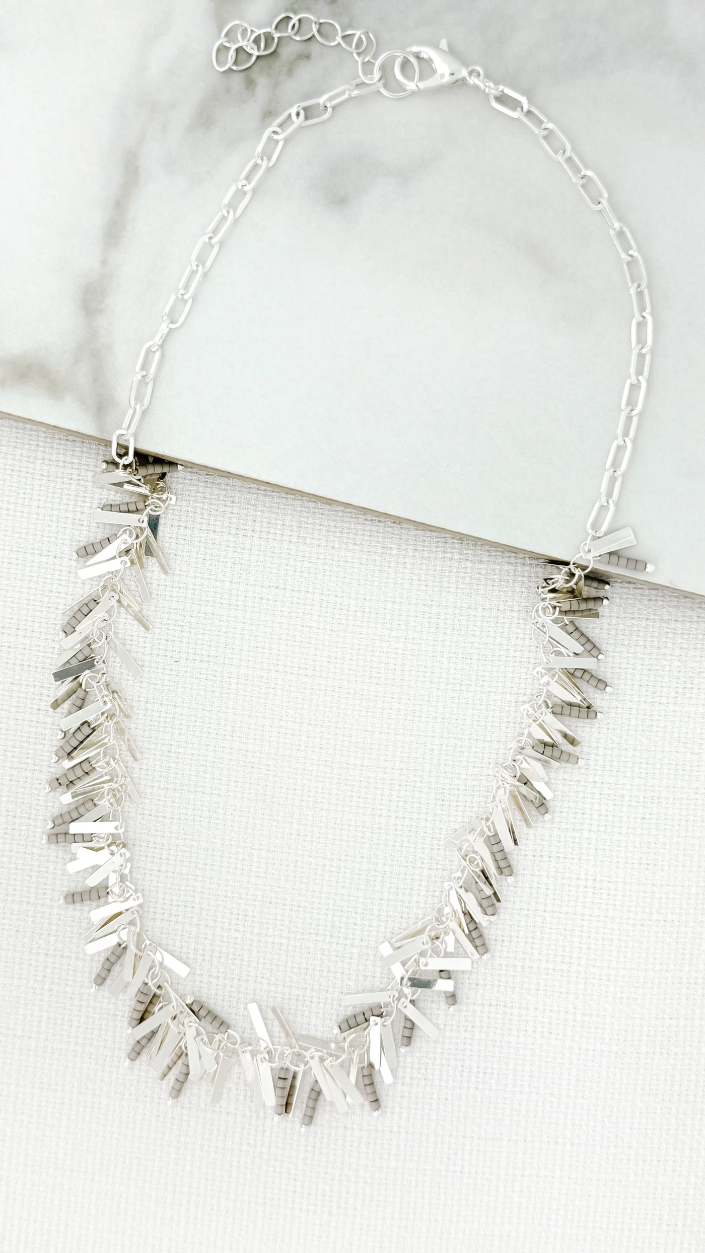 Silver Multi Rectangles Necklace