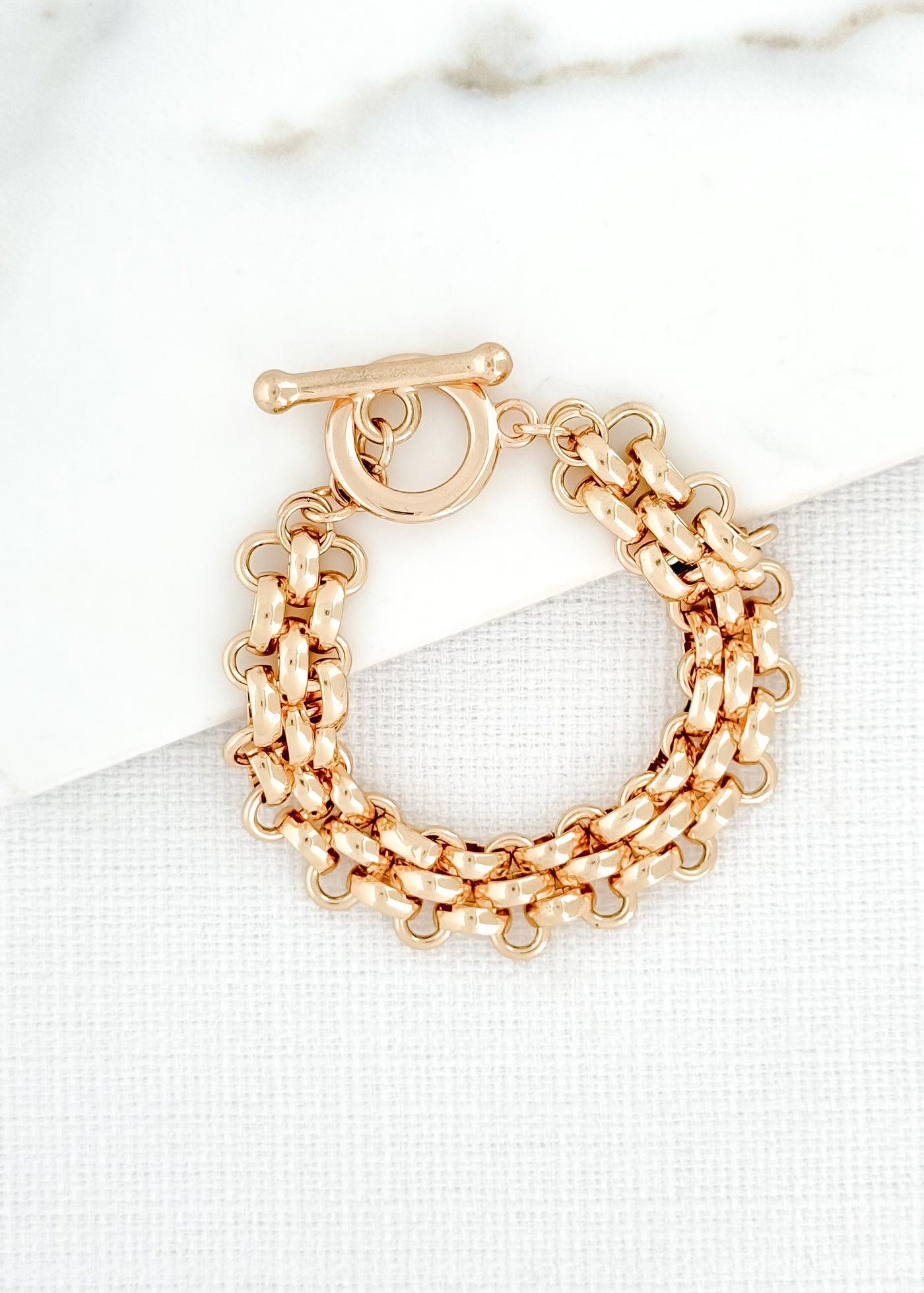 Gold Multi Row Chain Bracelet