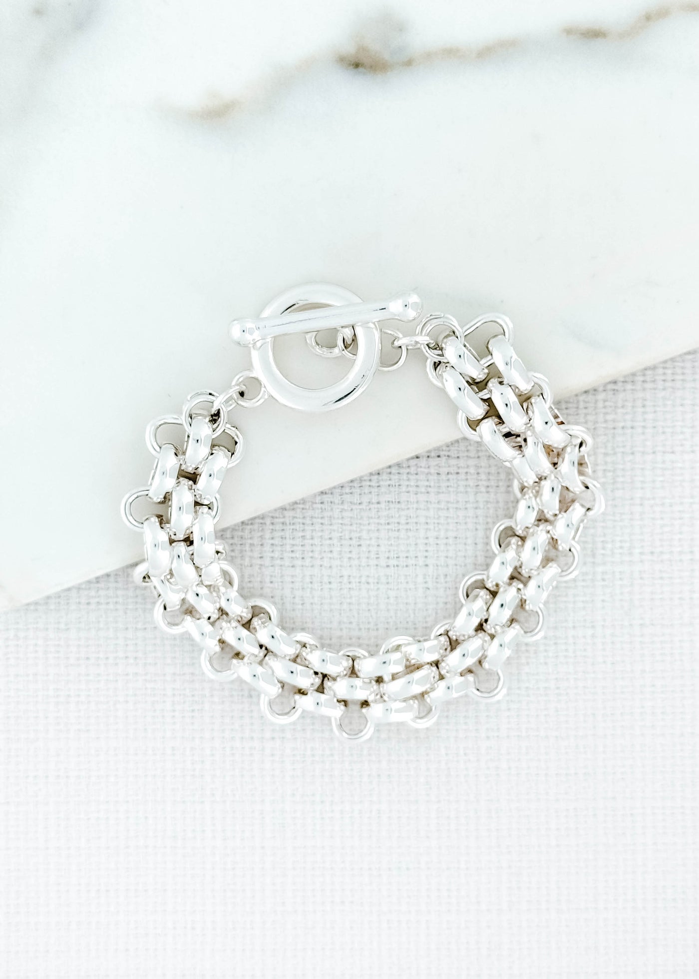 Silver Multi Row Chain Bracelet