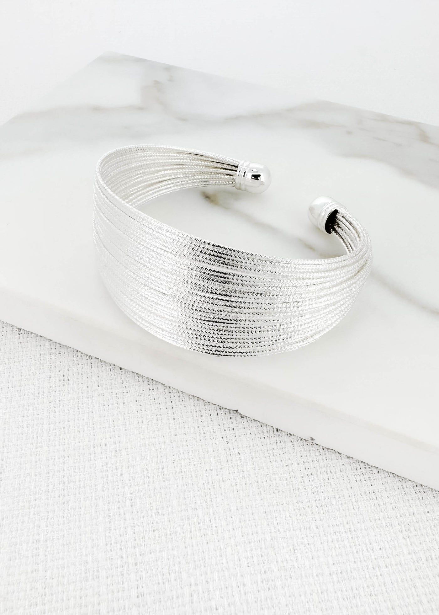 Silver Multi Wire Bangle