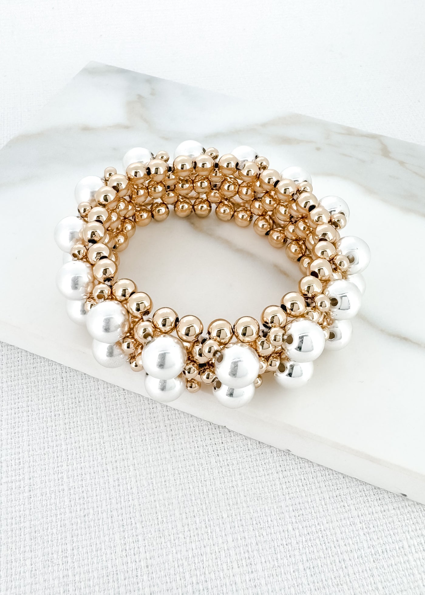 Gold & Silver Ball Beaded Bracelet