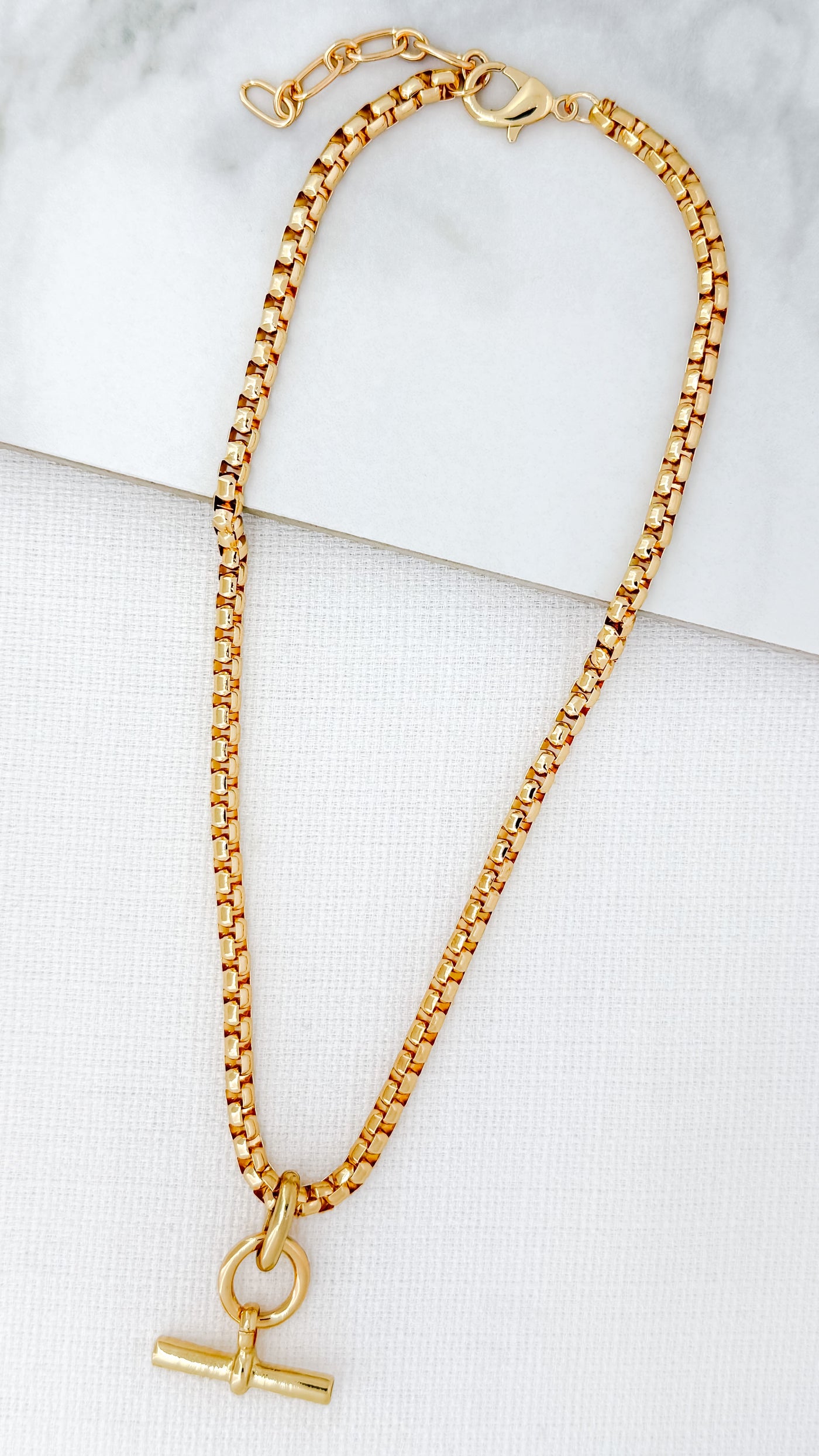 Gold T Bar Necklace