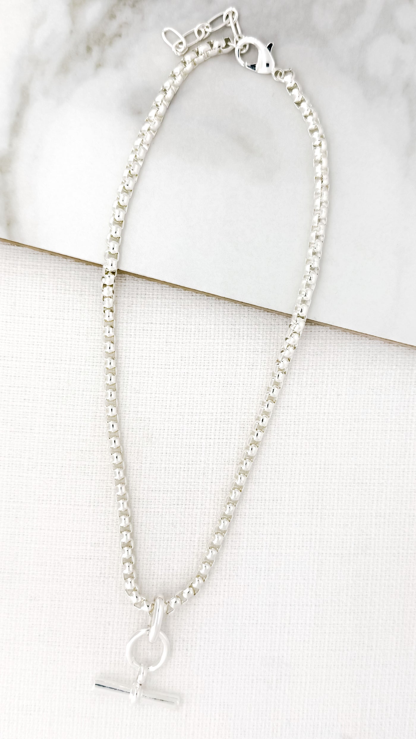 Silver T Bar Necklace