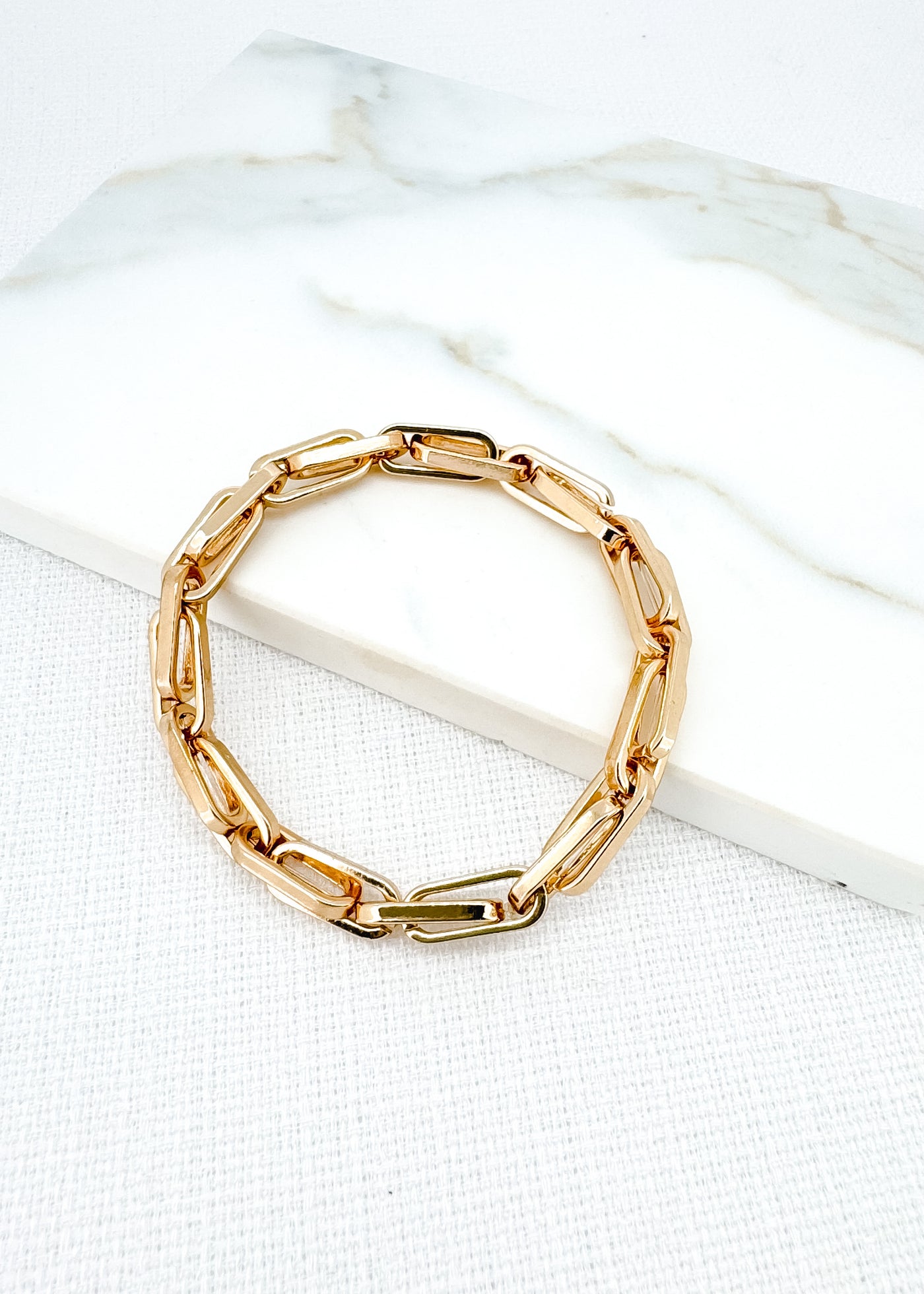 Gold Elasticated Chain Bracelet