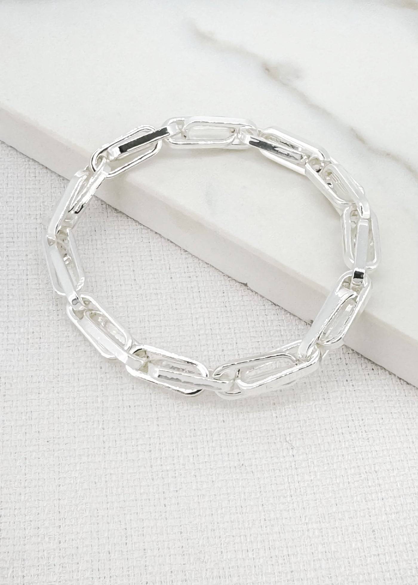 Silver Elasticated Chain Bracelet