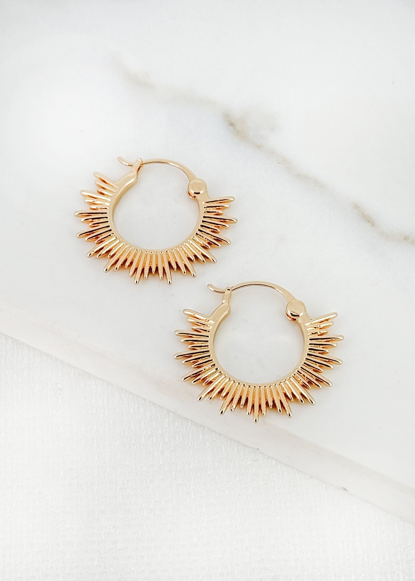 Gold Sunshine Hoop Earrings