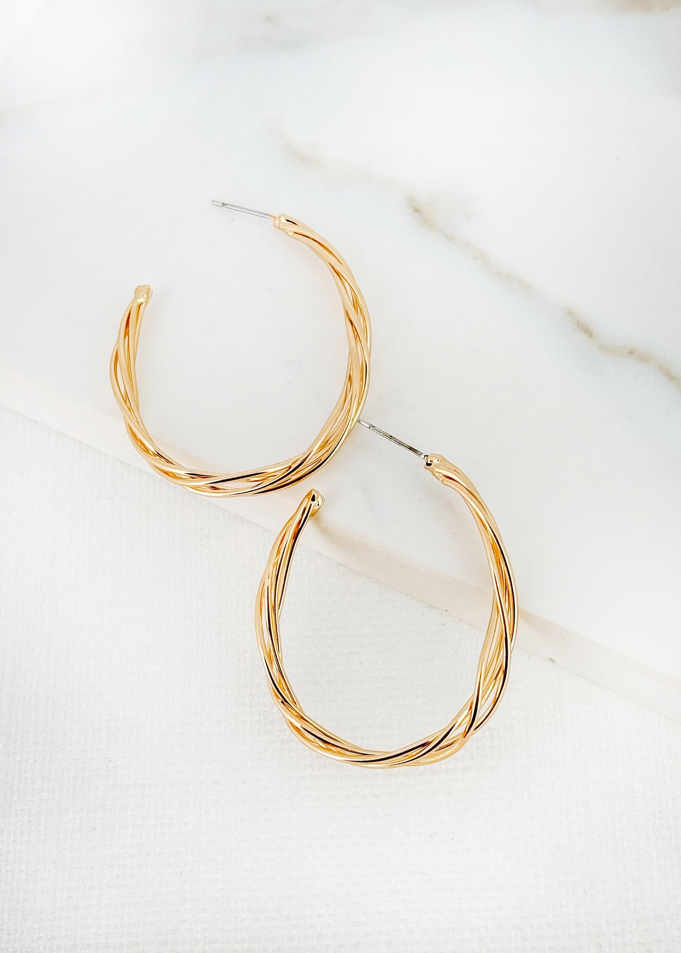 Gold Multi Wire Hoop Earrings