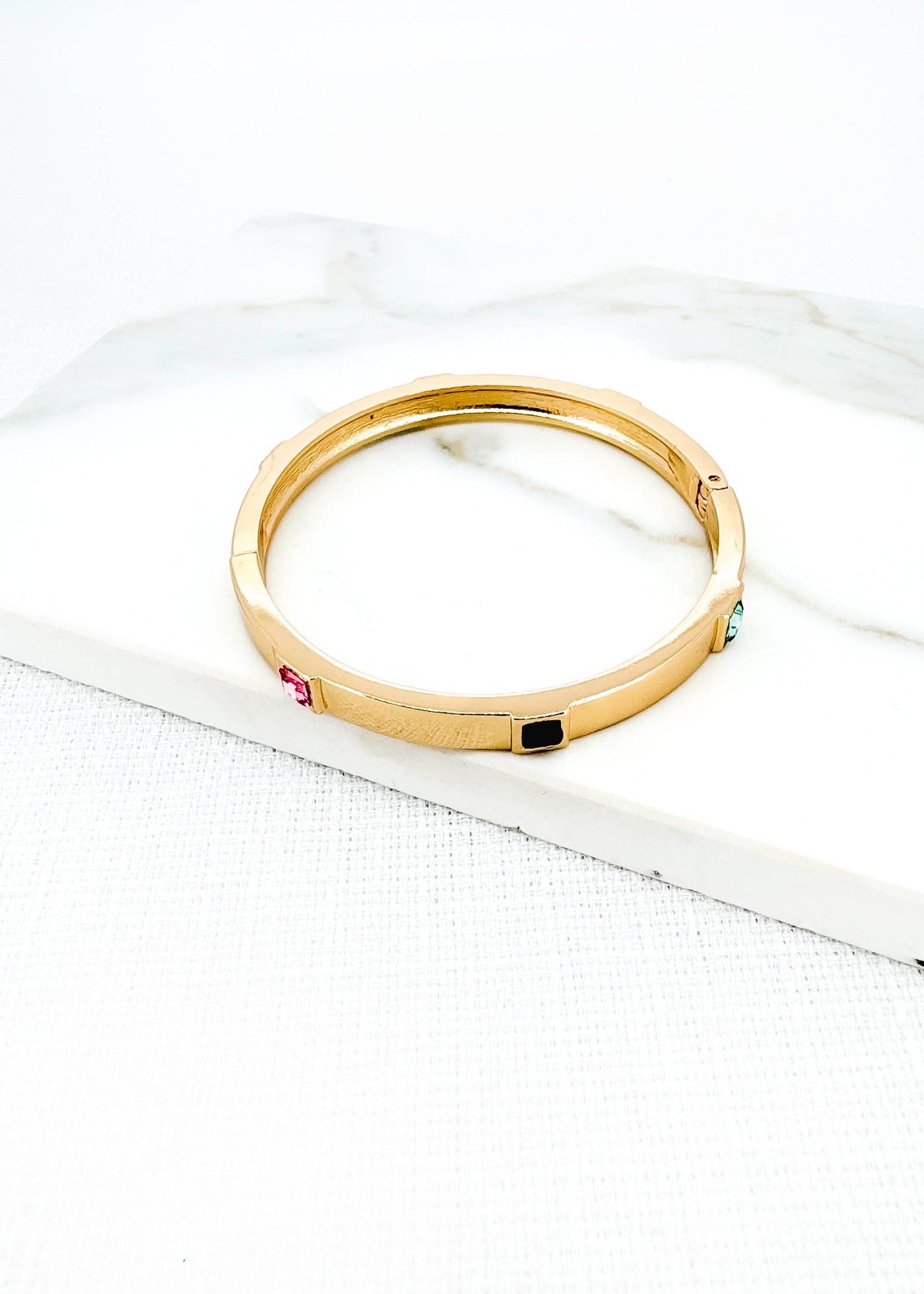 Gold & Multicoloured Stones Bangle