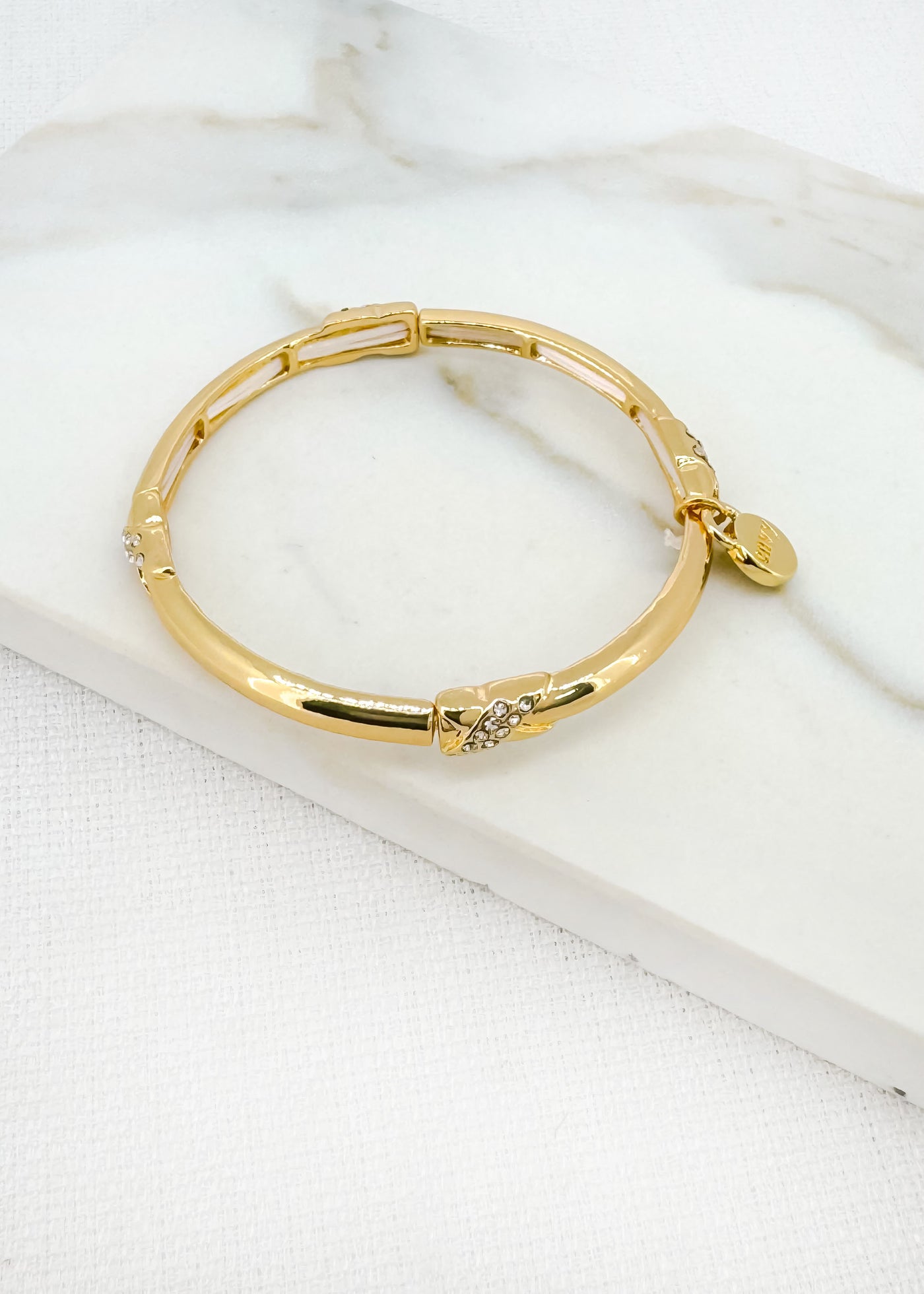 Gold Diamante Cross Bracelet