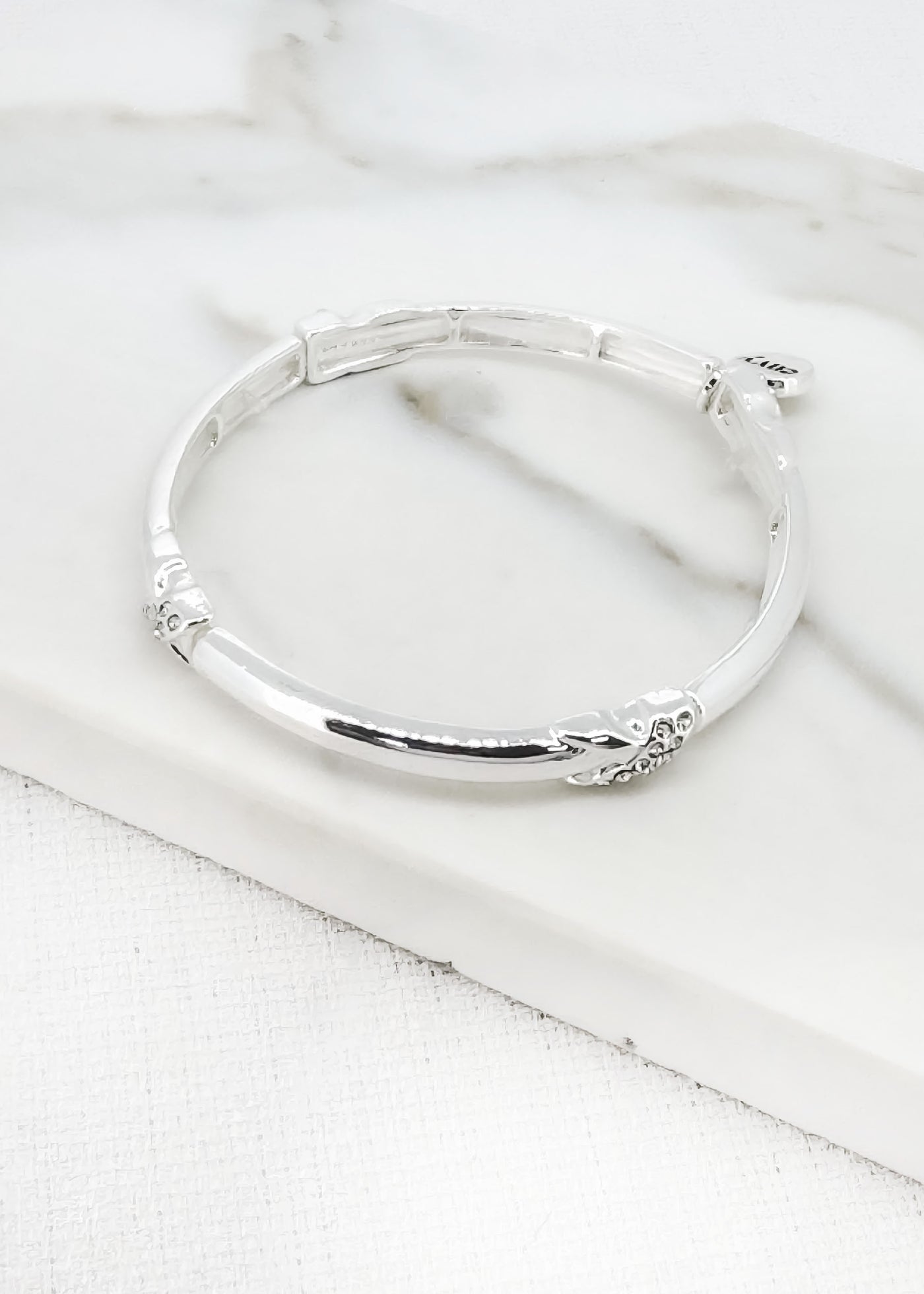 Silver Diamante Cross Bracelet