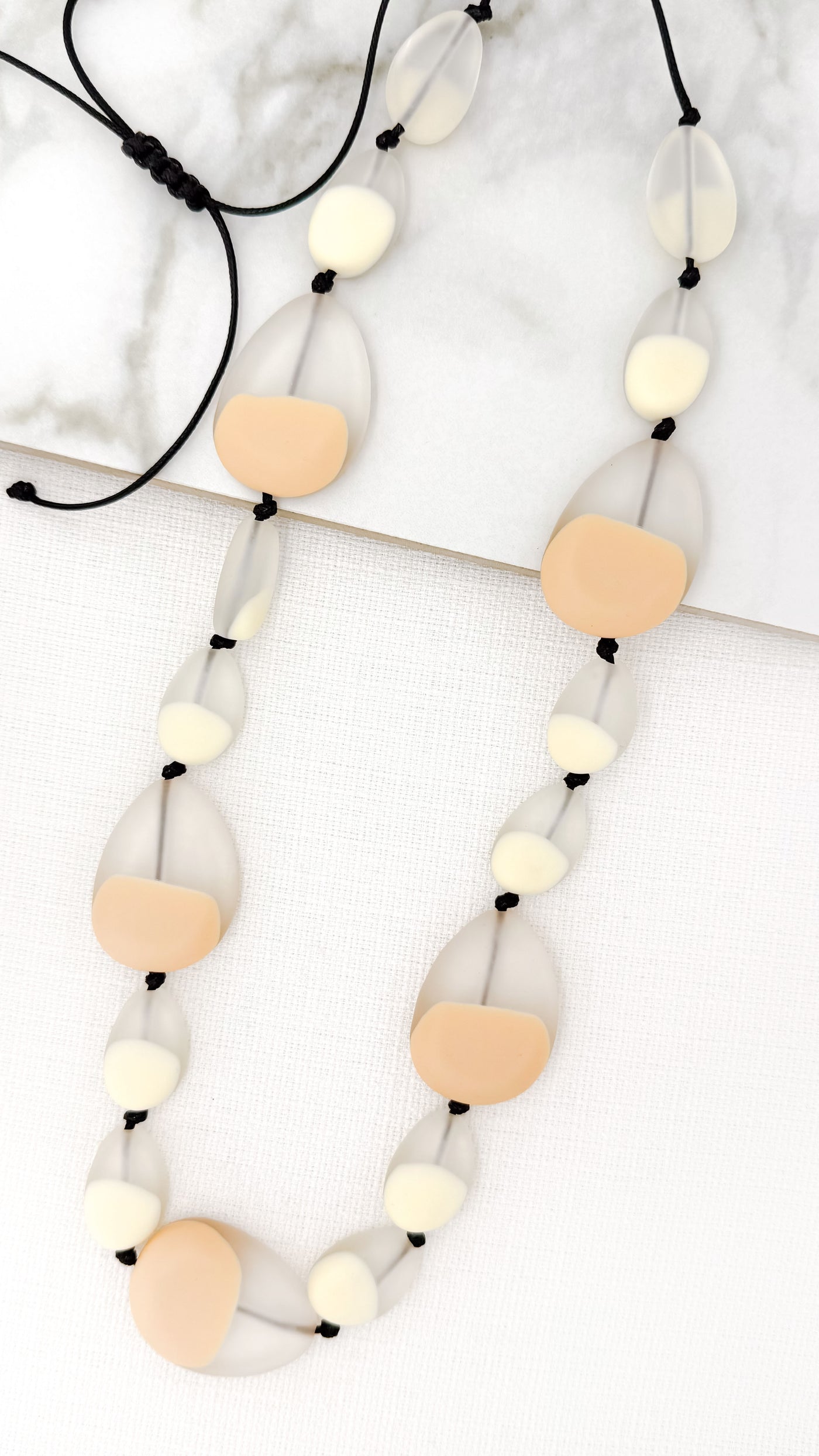 Clear & Nude Chunky Bead Necklace