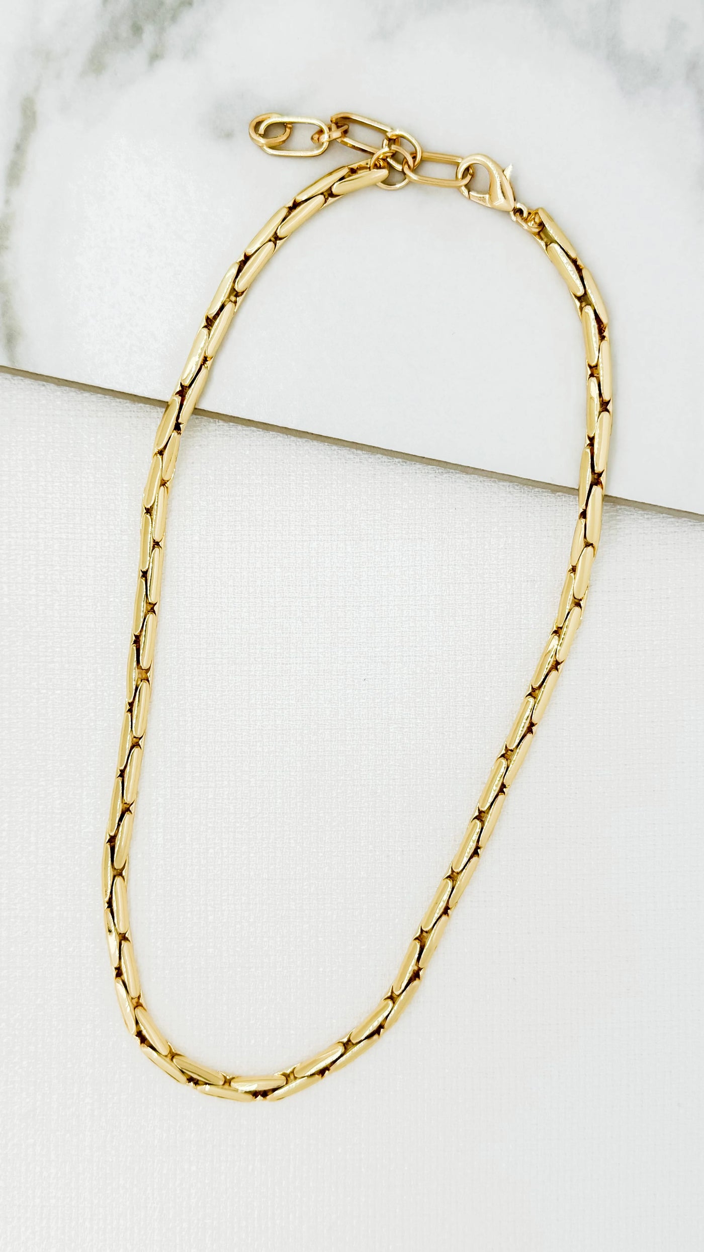 Gold Smooth Chain Short Necklace