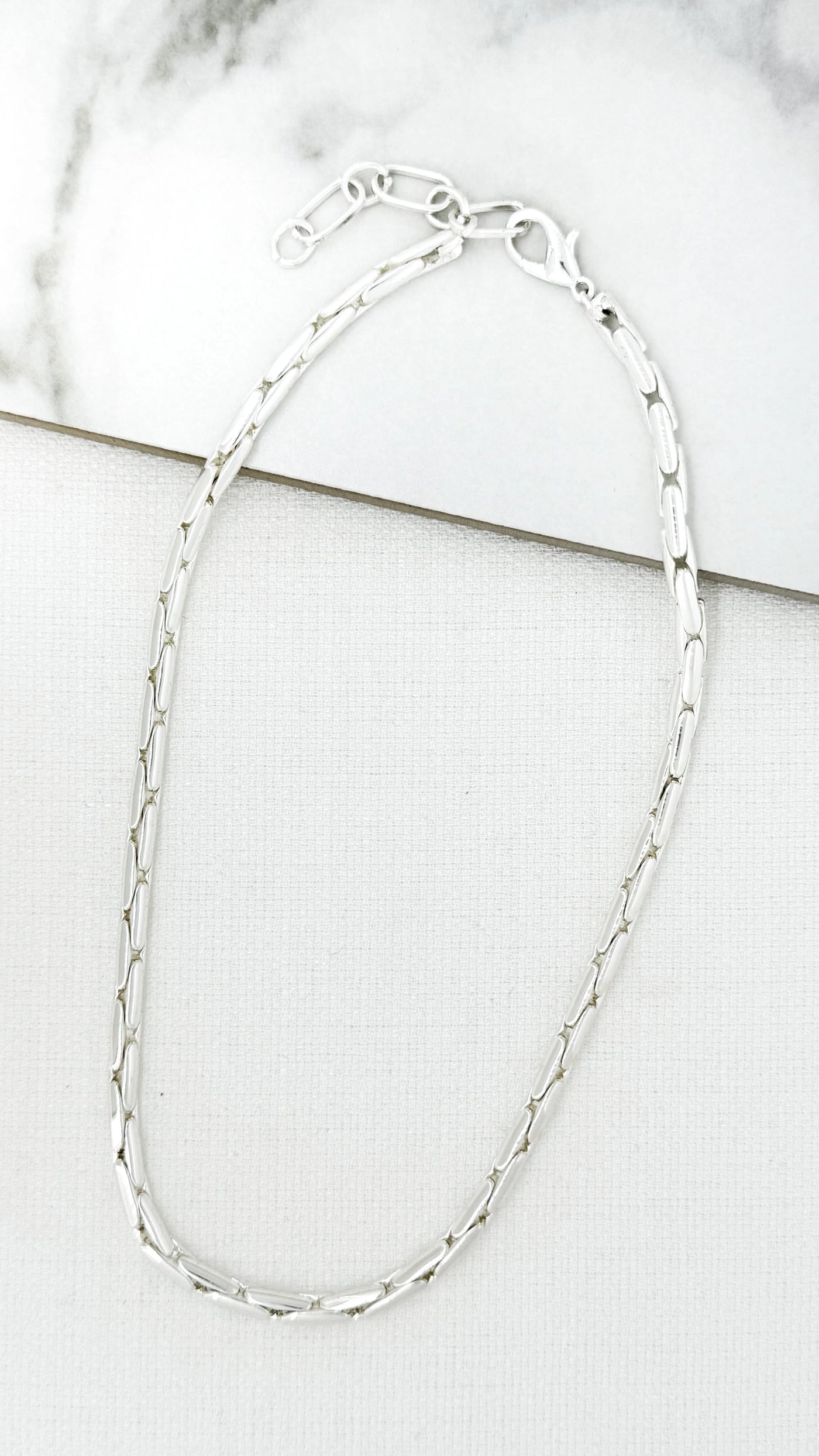 Silver Smooth Chain Short Necklace