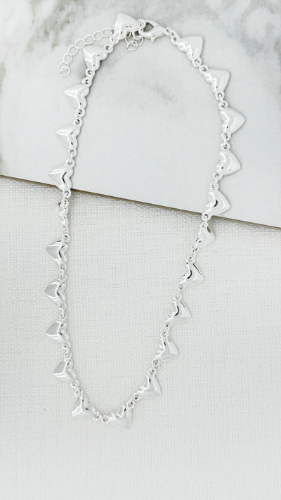 Silver Heart Link Necklace