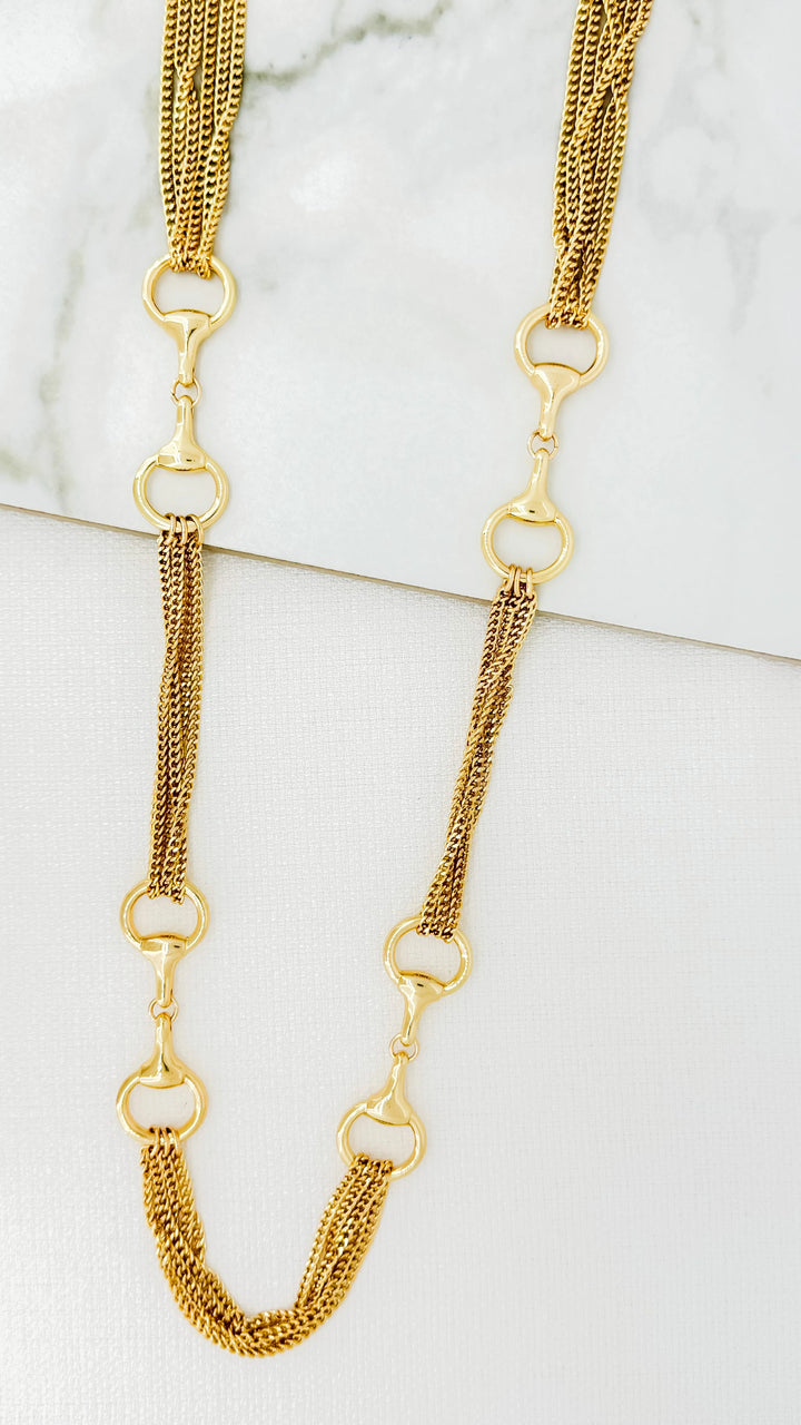 Gold Multi Chain & Connector Link Necklace