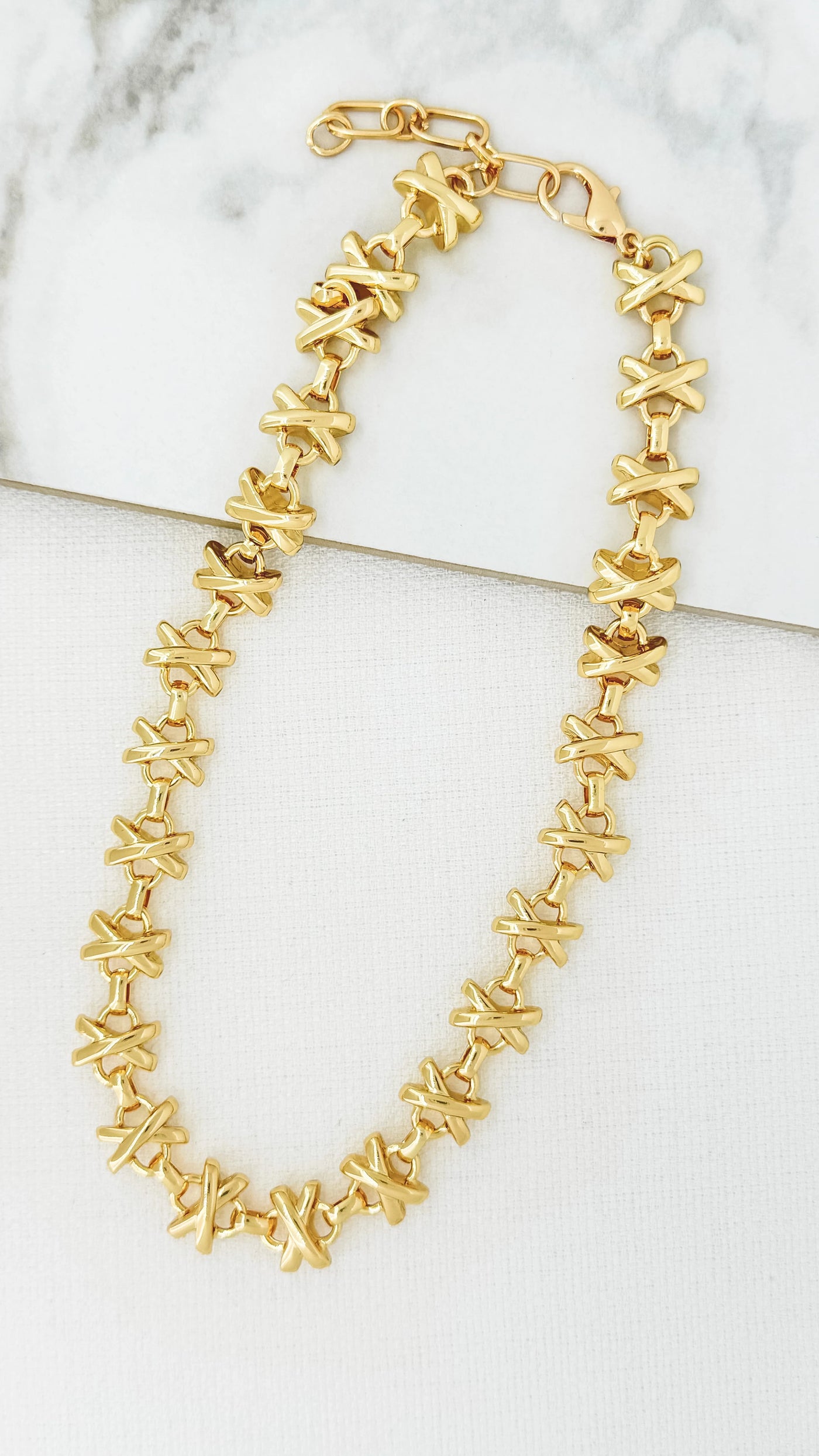 Gold Criss Cross Necklace